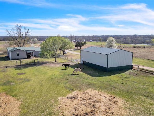 35345 Ew 1240th Rd, Seminole, OK 74868 - view of yard with a rural view, a pole building, and an outbuilding