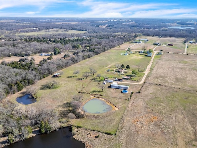35345 Ew 1240th Rd, Seminole, OK 74868 - aerial view of property and surrounding area featuring a large body of water and rural landscape