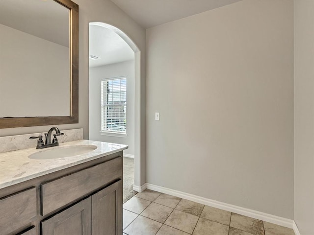 10740 Starboard Way, Edmond, OK 73025 - bathroom featuring vanity and tile patterned floors