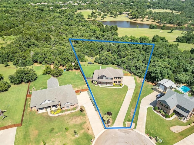 10740 Starboard Way, Edmond, OK 73025 - view of property location featuring property boundaries highlighted and a large body of water