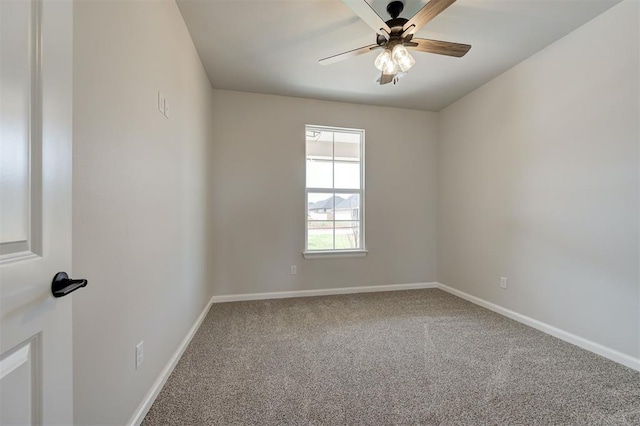 10421 SW 50th St, Mustang, OK 73064 - carpeted empty room with baseboards and ceiling fan