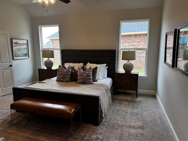 10421 SW 50th St, Mustang, OK 73064 - bedroom with carpet flooring, multiple windows, and ceiling fan