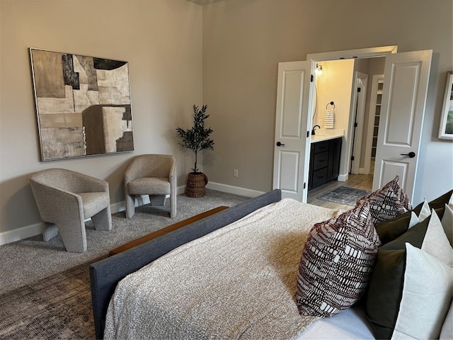 10421 SW 50th St, Mustang, OK 73064 - bedroom with light carpet and baseboards