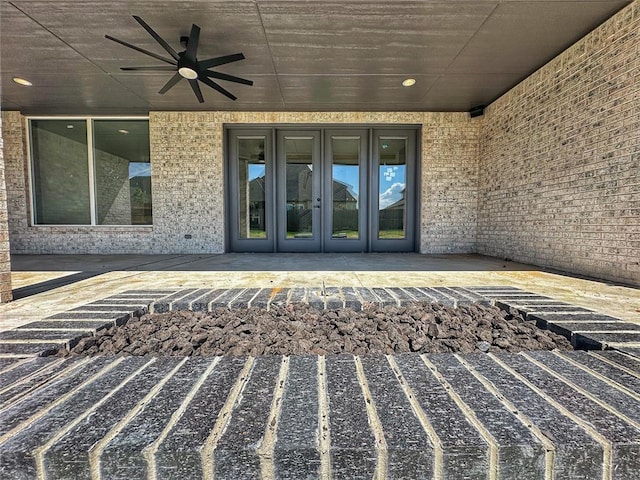 1116 Gateway Bridge Rd, Edmond, OK 73034 - view of patio / terrace with french doors and a ceiling fan