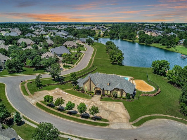 1116 Gateway Bridge Rd, Edmond, OK 73034 - aerial view at dusk of a water view