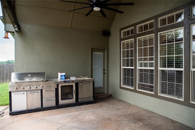 3176 E 146th Pl, Bixby, OK 74008 - view of patio / terrace with ceiling fan