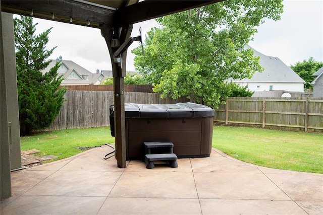 3176 E 146th Pl, Bixby, OK 74008 - view of patio / terrace with a hot tub