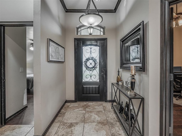 14512 Briarcliff St, Oklahoma City, OK 73170 - entrance foyer featuring baseboards and crown molding