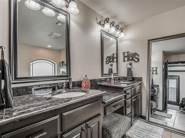 14512 Briarcliff St, Oklahoma City, OK 73170 - full bath with double vanity and tile patterned floors