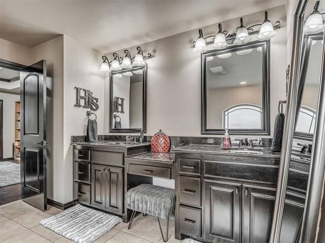 14512 Briarcliff St, Oklahoma City, OK 73170 - full bath with double vanity and tile patterned floors