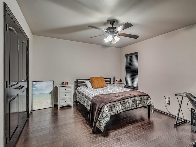 14512 Briarcliff St, Oklahoma City, OK 73170 - bedroom featuring wood finished floors and ceiling fan