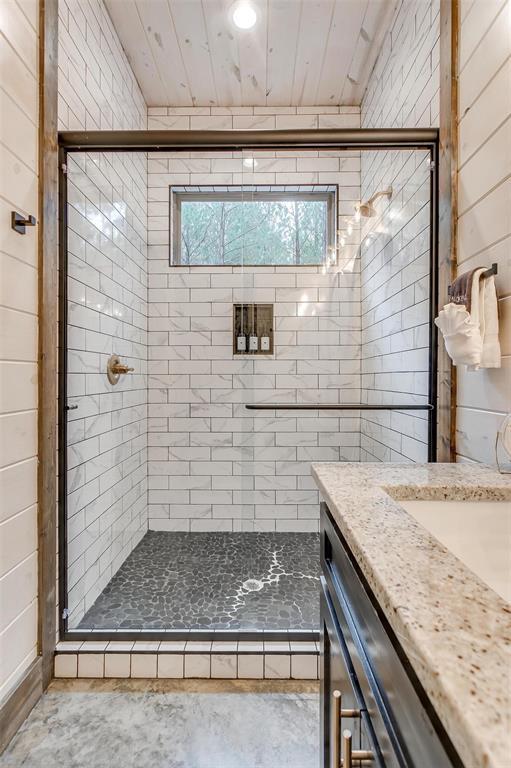 166 Morning Berry Trl, Broken Bow, OK 74728 - full bath featuring vanity and a shower stall