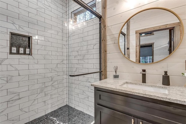166 Morning Berry Trl, Broken Bow, OK 74728 - bathroom with vanity and tiled shower