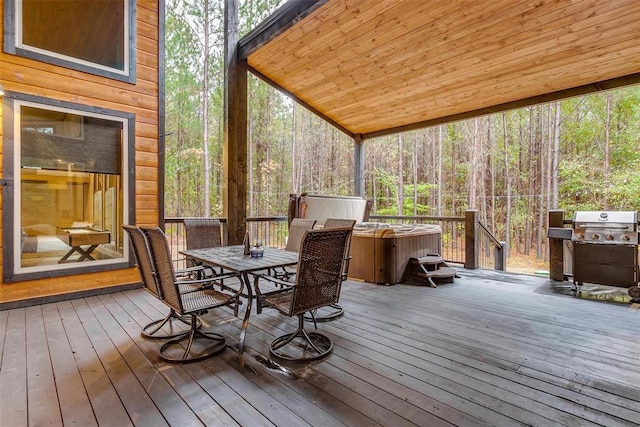 166 Morning Berry Trl, Broken Bow, OK 74728 - deck featuring outdoor dining space and area for grilling