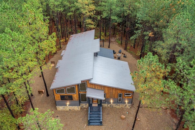 166 Morning Berry Trl, Broken Bow, OK 74728 - view from above of property featuring a heavily wooded area