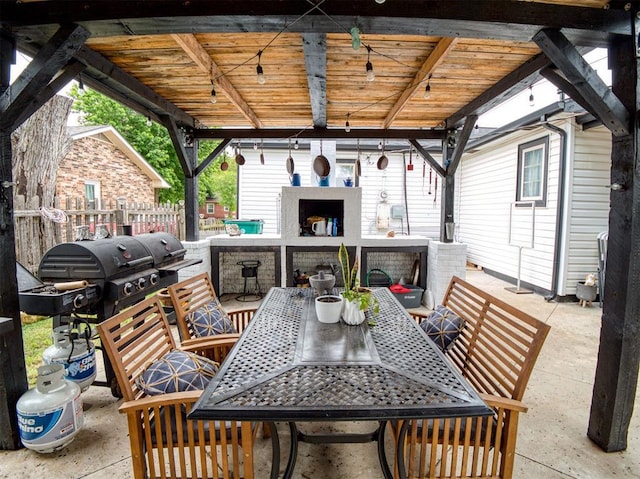 3109 SW 45th St, Oklahoma City, OK 73119 - view of patio featuring a grill and outdoor dining area
