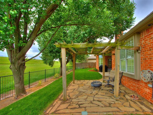 5608 NW 103rd St, Oklahoma City, OK 73162 - view of patio / terrace featuring a pergola