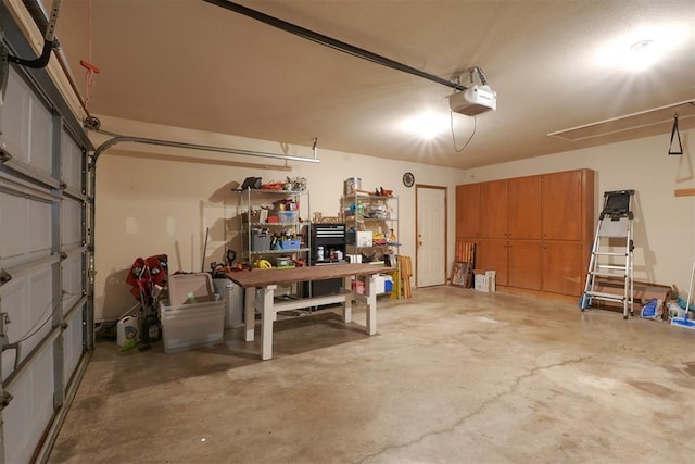 1811 N Bryan St, Shawnee, OK 74804 - garage featuring a garage door opener and a workshop area