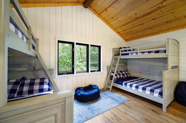 47 White Pine Rd, Broken Bow, OK 74728 - bedroom with wood ceiling, wood finished floors, and wooden walls