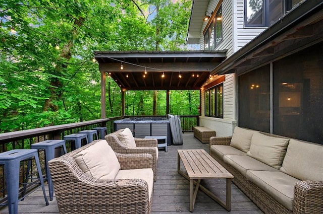 47 White Pine Rd, Broken Bow, OK 74728 - deck with an outdoor hangout area
