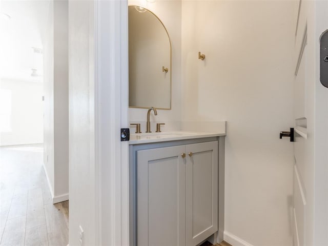 2812 Shoreridge Ave Unit 2814, Norman, OK 73072 - bathroom with vanity, baseboards, and wood finished floors