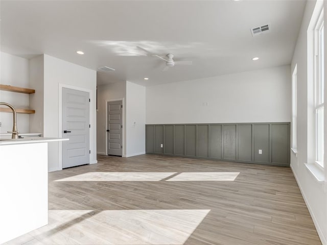 2812 Shoreridge Ave Unit 2814, Norman, OK 73072 - unfurnished room with light wood-style floors, a ceiling fan, recessed lighting, and baseboards
