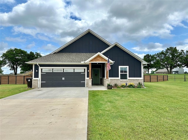 15963 Trail Head Rd, Mcloud, OK 74851 - craftsman-style home with board and batten siding, a garage, driveway, and a shingled roof