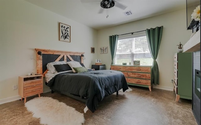 15963 Trail Head Rd, Mcloud, OK 74851 - bedroom featuring baseboards and ceiling fan