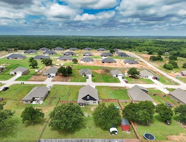 15963 Trail Head Rd, Mcloud, OK 74851 - aerial overview of property's location featuring nearby suburban area and a forest