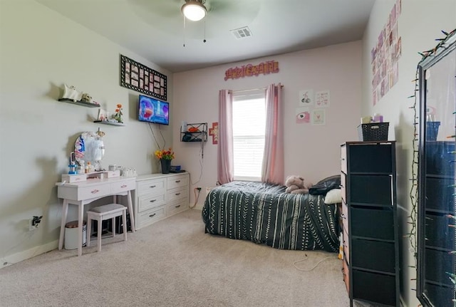 15963 Trail Head Rd, Mcloud, OK 74851 - bedroom with carpet and a ceiling fan