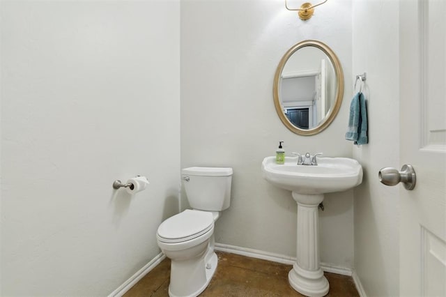 4605 NW 161st St, Edmond, OK 73013 - half bathroom with toilet, baseboards, and tile patterned floors