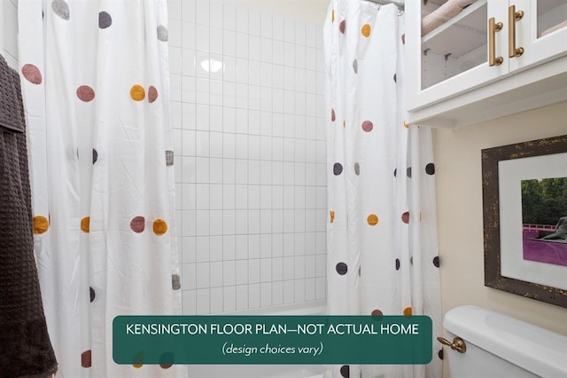 12808 NW 4th St, Yukon, OK 73099 - full bathroom with toilet and curtained shower