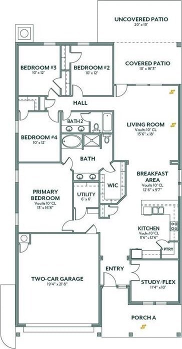 12808 NW 4th St, Yukon, OK 73099 - home floor plan