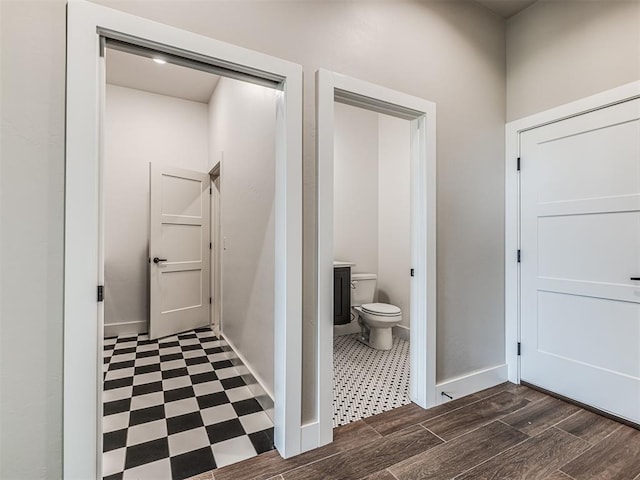 6841 Lake View Ct, Cashion, OK 73016 - bathroom featuring toilet, tile patterned floors, and baseboards
