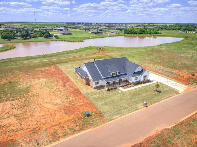 6841 Lake View Ct, Cashion, OK 73016 - aerial view of property and surrounding area with a nearby body of water