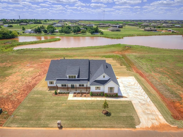 6841 Lake View Ct, Cashion, OK 73016 - aerial view of property and surrounding area featuring a nearby body of water