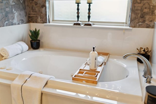 607 Pool Pl, Shawnee, OK 74801 - bathroom with plenty of natural light and a tub with jets