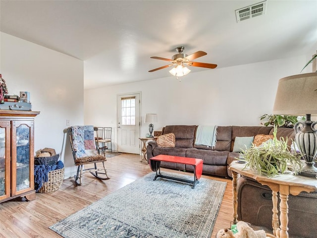 4900 S Post Rd, Oklahoma City, OK 73150 - living area with wood finished floors and ceiling fan