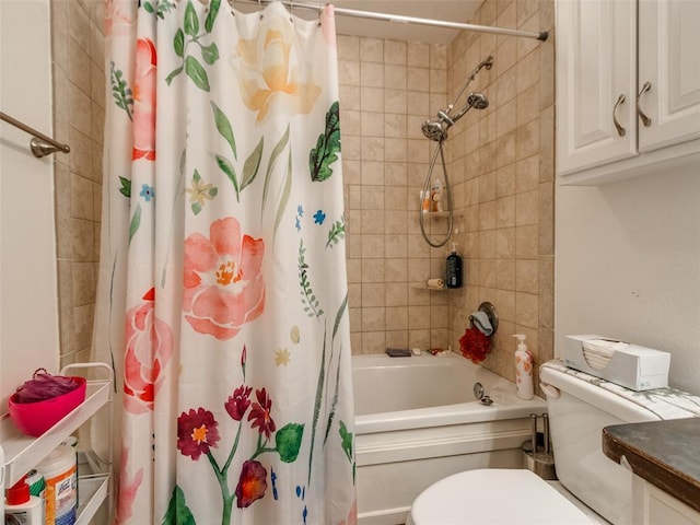 4900 S Post Rd, Oklahoma City, OK 73150 - full bathroom with toilet, shower / tub combo with curtain, and vanity