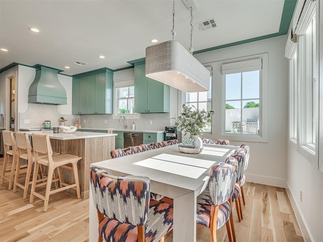 51 Lower Green Way, Carlton Landing, OK 74432 - dining room with light wood-style flooring, recessed lighting, and baseboards