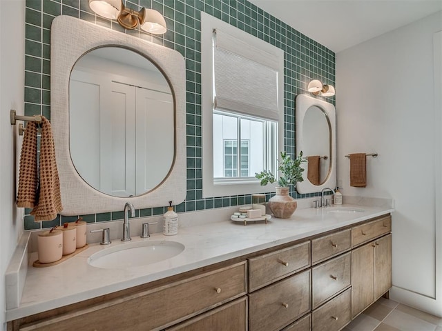 51 Lower Green Way, Carlton Landing, OK 74432 - full bathroom featuring double vanity and tile patterned flooring