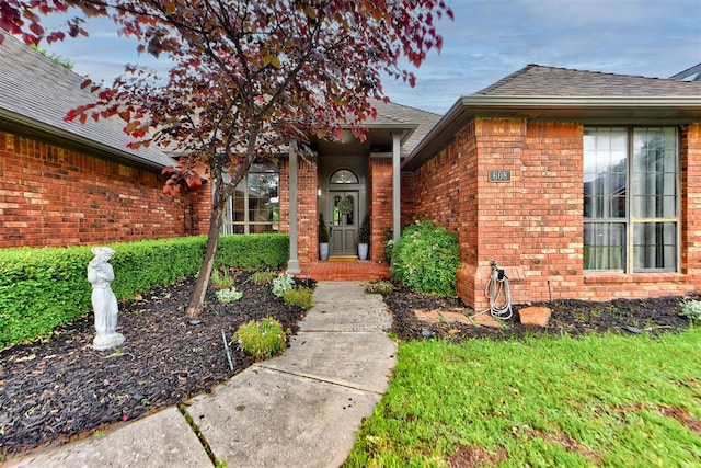 608 Shadow View Ct, Norman, OK 73072 - entrance to property with brick siding and a shingled roof