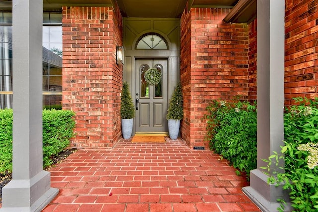 608 Shadow View Ct, Norman, OK 73072 - doorway to property with brick siding