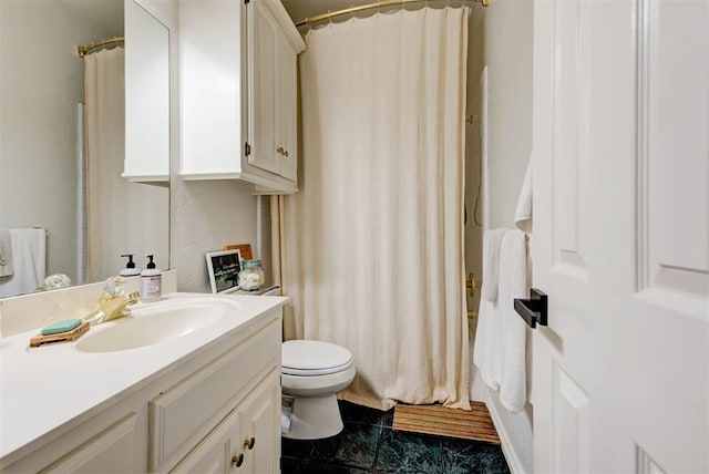 608 Shadow View Ct, Norman, OK 73072 - bathroom featuring vanity, toilet, and shower / tub combo with curtain