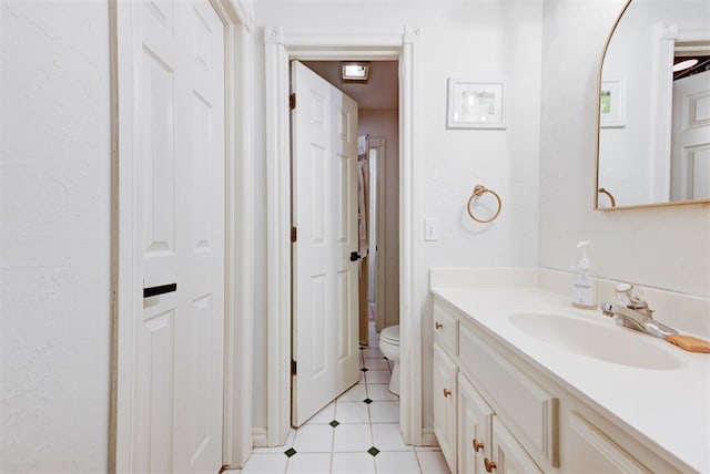 608 Shadow View Ct, Norman, OK 73072 - bathroom featuring toilet, vanity, and tile patterned floors
