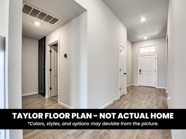 8509 NW 76th St, Oklahoma City, OK 73132 - hall featuring wood finished floors, baseboards, and recessed lighting