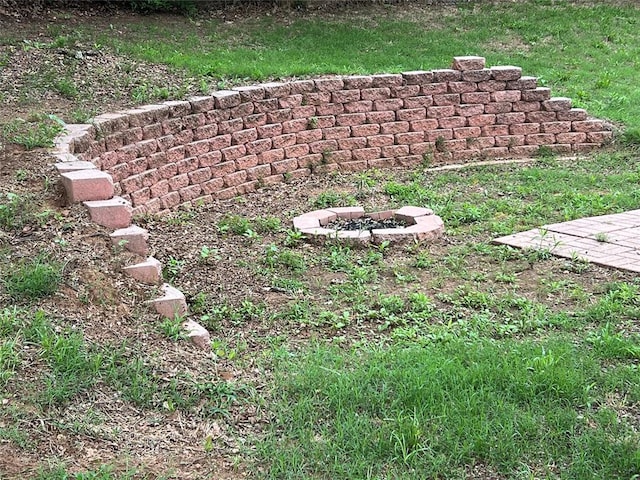 3014 S Mission St, Anadarko, OK 73005 - view of yard with an outdoor fire pit