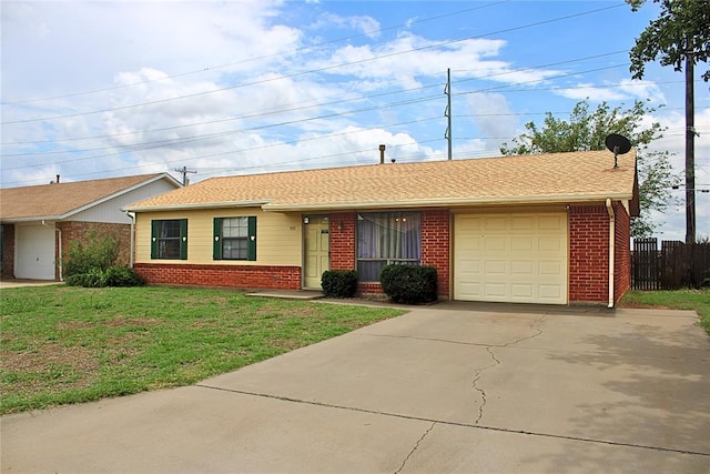 900 Hairston St, Altus, OK 73521 - ranch-style house featuring brick siding, a garage, and concrete driveway