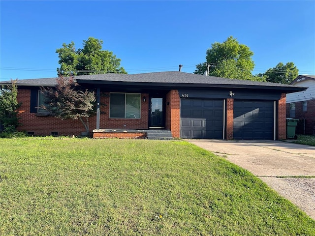 414 Yukon Ave, Yukon, OK 73099 - ranch-style home featuring brick siding, a garage, and concrete driveway