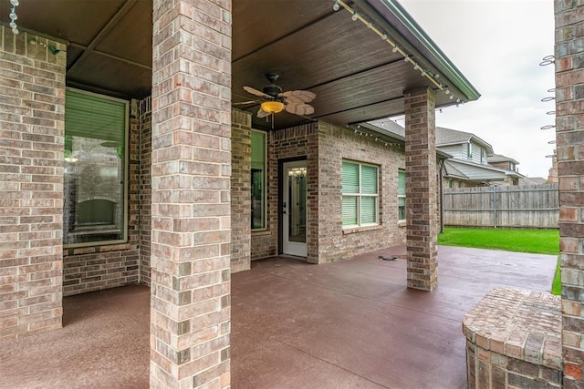 328 SW 175th Ter, Oklahoma City, OK 73170 - view of patio / terrace featuring ceiling fan